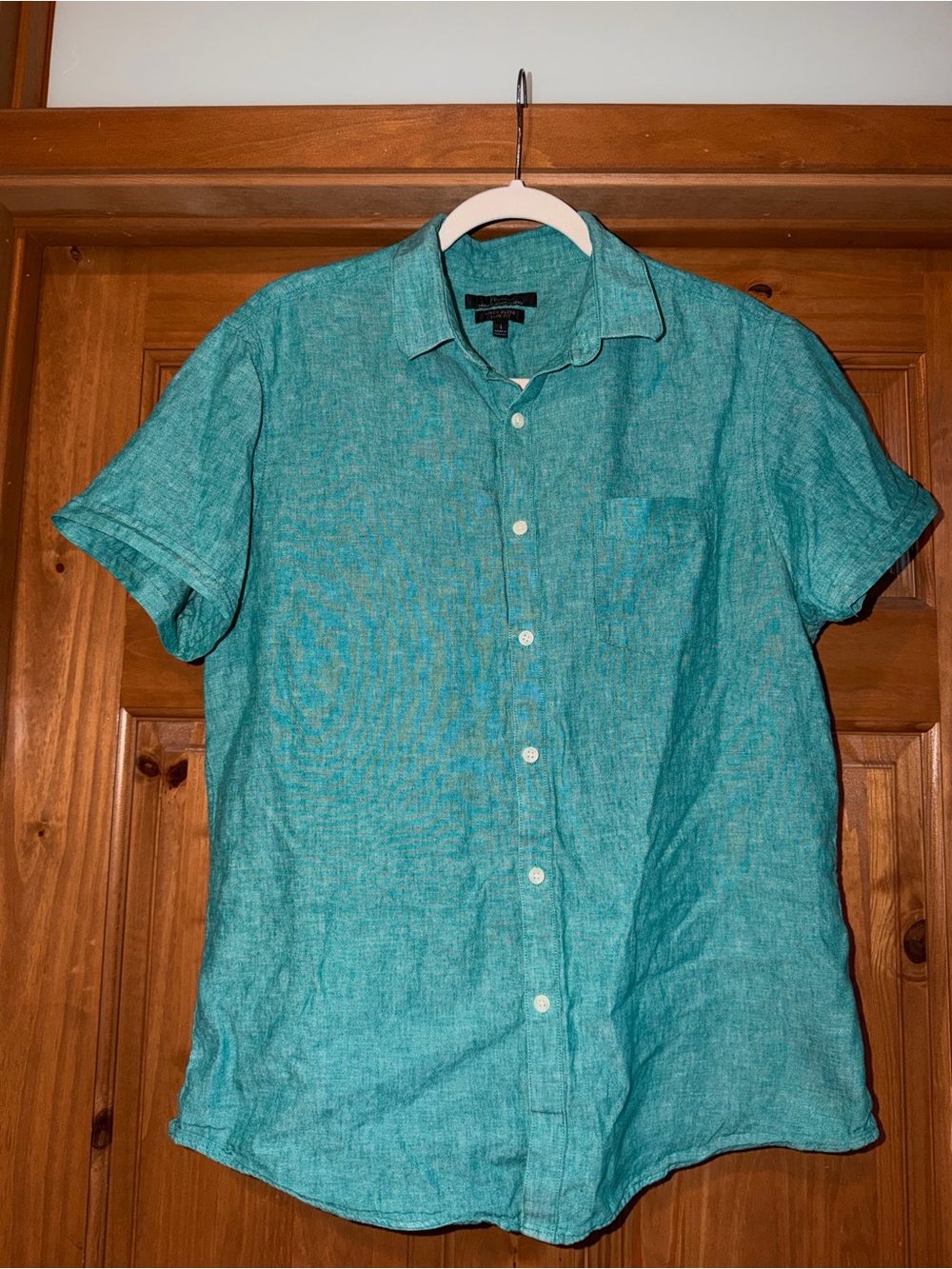 Marc Anthony Casual Short-Sleeve Button Down Shirt in Teal